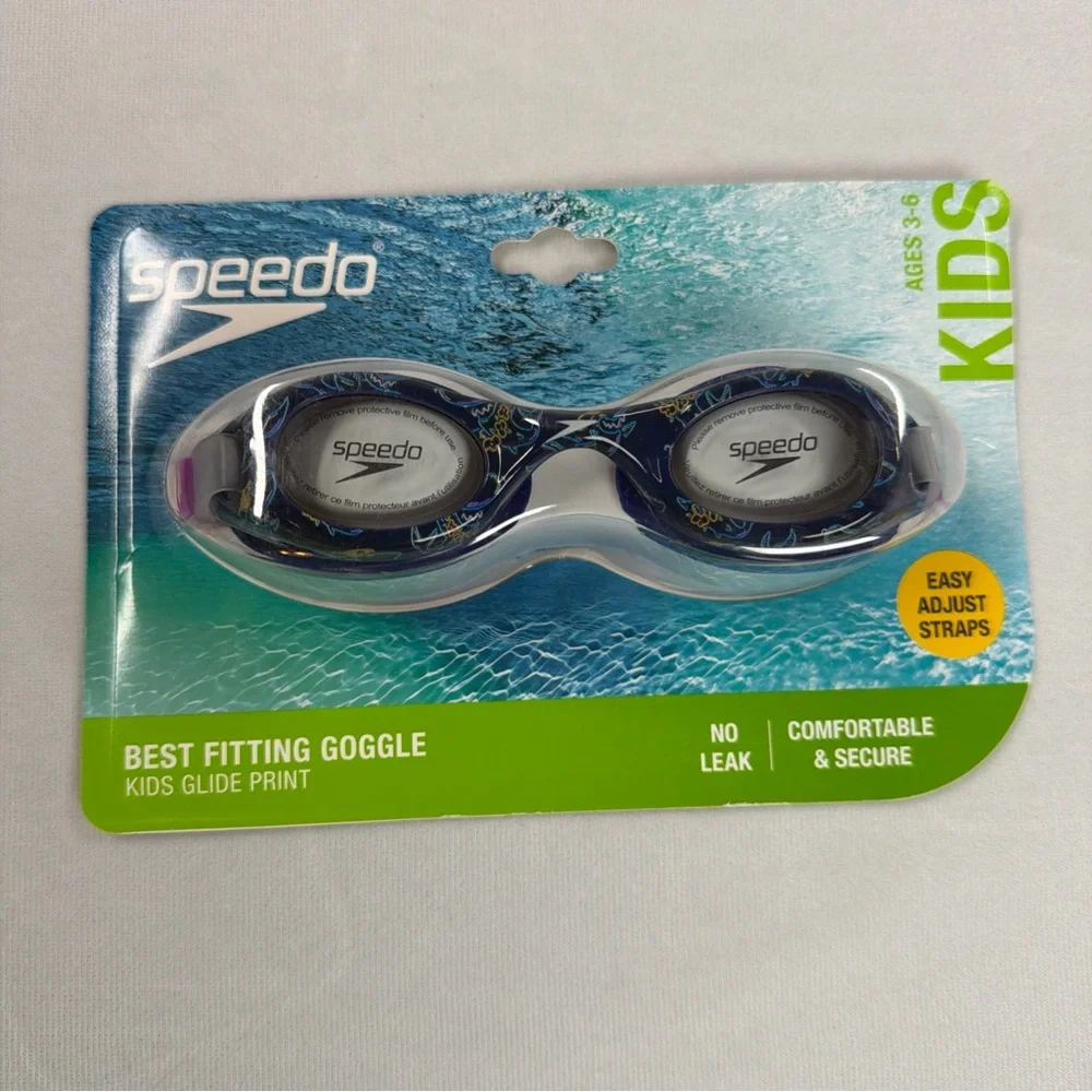 Speedo Kids Ages 3-6 Glide Cobalt Print Swim Goggles